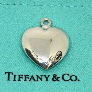 Tiffany & Co 925 Sterling Silver Heart Love Large 1" Puffed Charm Pendant